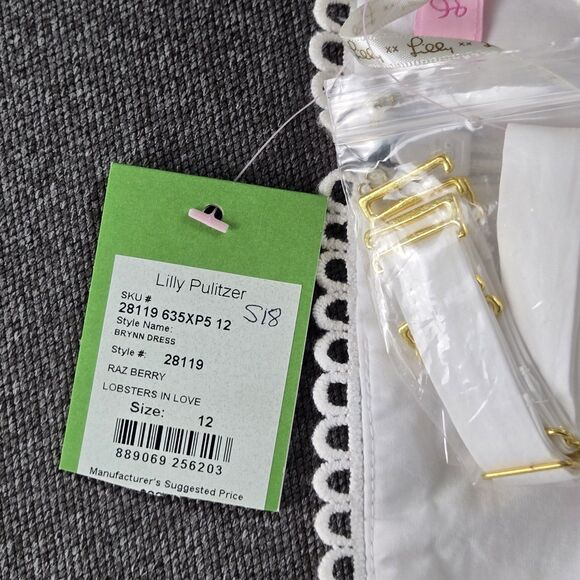 Lilly Pultzer Brynn Dress 12 Raz berry Lobsters in Love Strapless Lace - Picture 5 of 8